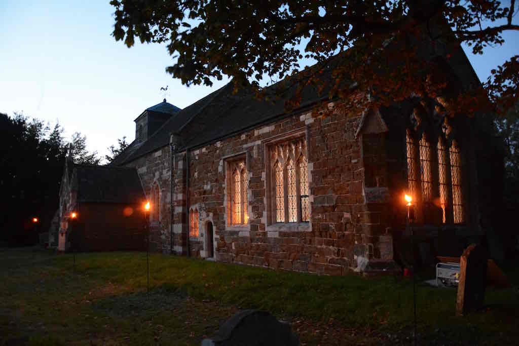 Churchyard at night